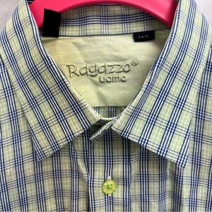 Ragazzo Uomo boys plaid button-up collared shirt.